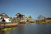 Tonle Sap - Kampong Phluk floating village - stilted houses